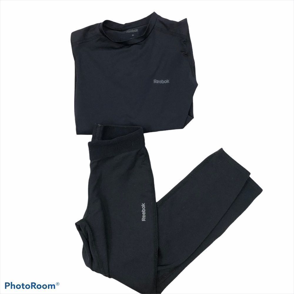 Boy Reebok Black Play Warm/Dry Top and Pants Small